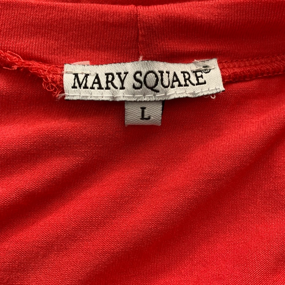 MARY SQUARE Boutique Shift Dress Ruffle Sleeve Coral Large - Picture 4 of 4